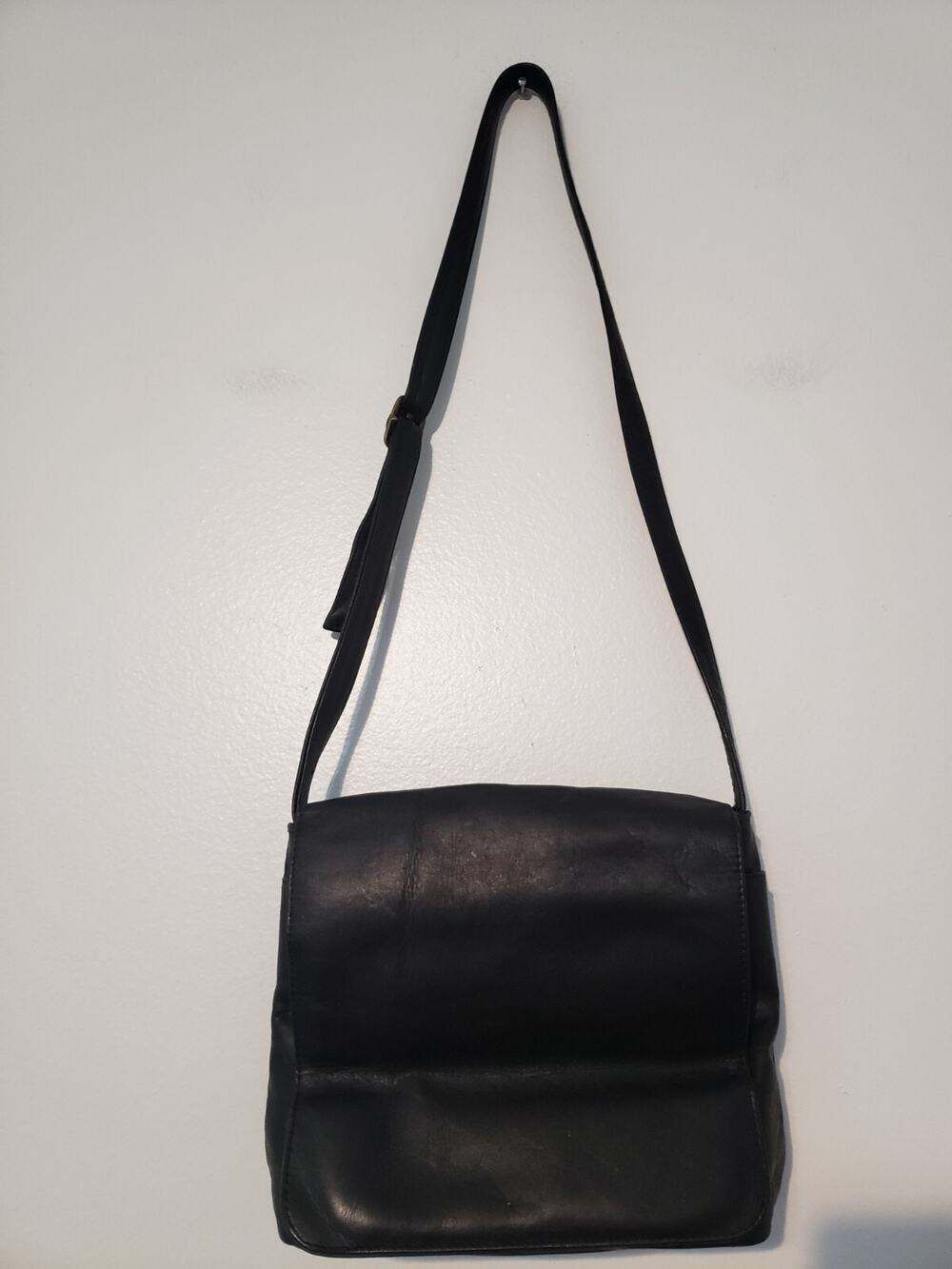 Y2K Vintage Clava American Handbag Purse Crossbody Black Leather Colombia